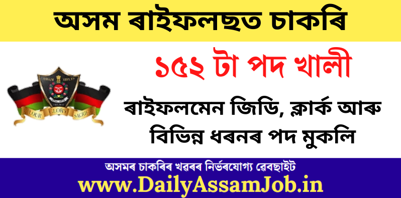 Assam Rifles Recruitment 2022: Apply for 152 Rifleman GD, Clerk & Other Vacancy